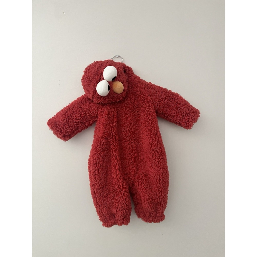 Pottery Barn Kids Sesame Street Elmo Hooded Fleece One-Piece 6-12M Red